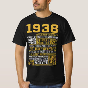 Camiseta Melhor Nascer em 1938 Facts for Mens, Womens, Bday