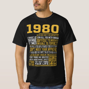 Camiseta Melhor Nascer em 1980 Facts for Mens, Womens, Bday
