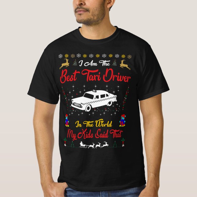 Camiseta Melhor Natal do Motorista de Táxi (Frente)
