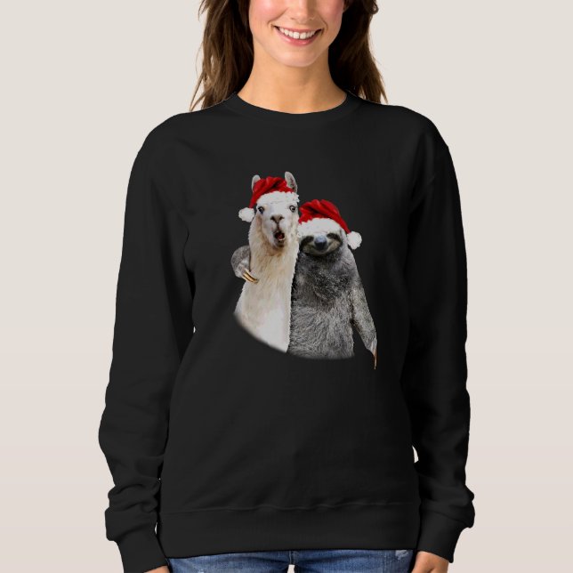 Camiseta Melhor Natal Pals Sloth & Llama Feliz Natal (Frente)