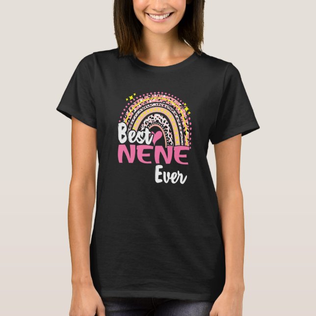 Camiseta Melhor Nene Nunca Engraçada Mães-do-Arco-íris Rosa (Frente)