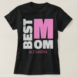 Camiseta Melhor nome de brilho rosa do Prata da mãe persona