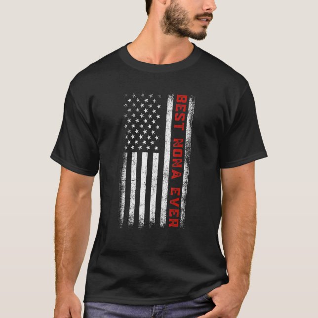 Camiseta Melhor Nona Nunca Americana Bandeira Patriótica No (Frente)