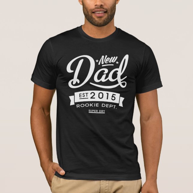 Camiseta Melhor Novo papai Escuro 2015 (Frente)