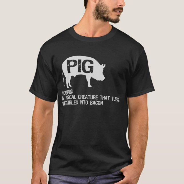 Camiseta Melhor oferta engraçada de definição de bacon e po (Frente)