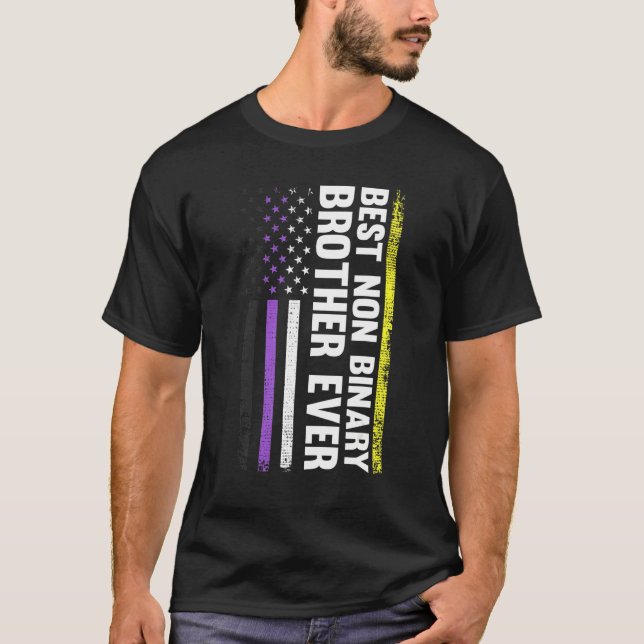 Camiseta Melhor Orgulho gay De Lgbt De Irmão Não Binário (Frente)