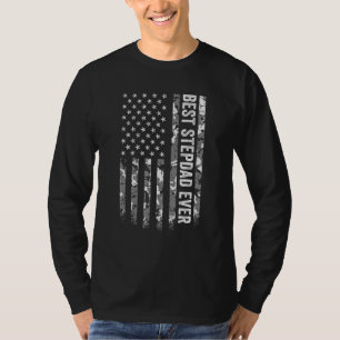 Camiseta Melhor Padrasto de Todos os Tempos Bandeira Americ