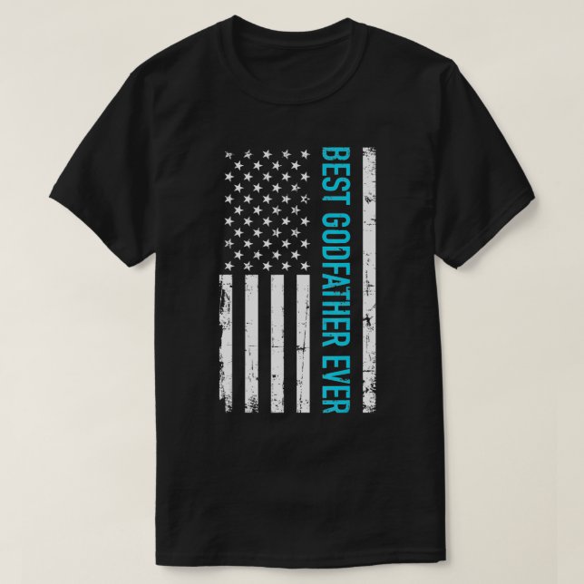 Camiseta Melhor padrinho da bandeira dos EUA (Frente do Design)