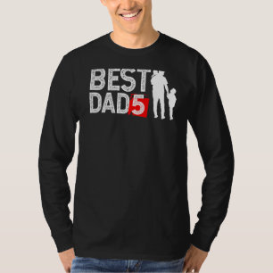 Camiseta Melhor Pai 5 Para Mens Ou Melhor Pai De Cinco Cria