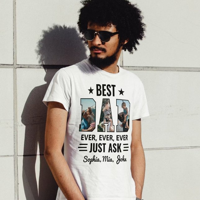 Camiseta Melhor Pai Alguma Vez Personalizado Colagem de Fot (Criador carregado)