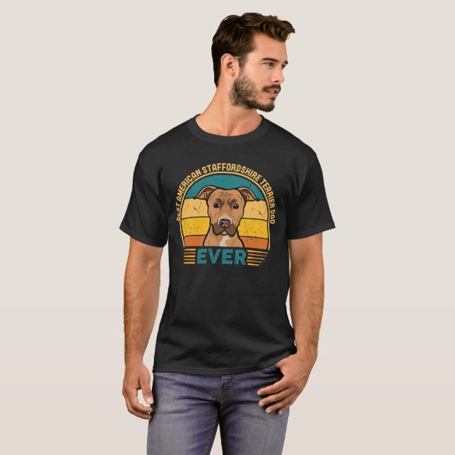 Camiseta Melhor Pai AmStaff Nunca (Frente Completa)