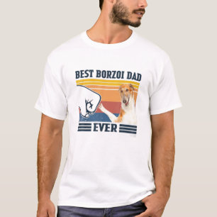 Camiseta Melhor Pai Borzoi, Cachorro Engraçado, sobrevoando