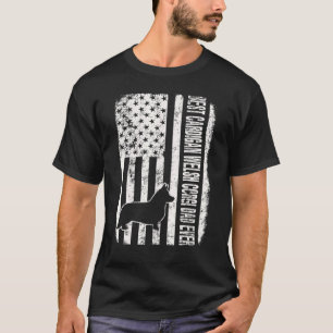 Camiseta Melhor Pai Cardigan Welsh Corgi - Bandeira America