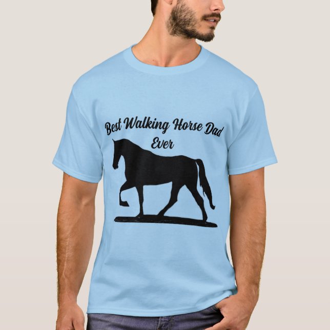 Camiseta Melhor Pai Cavalo Andando Nunca (Frente)