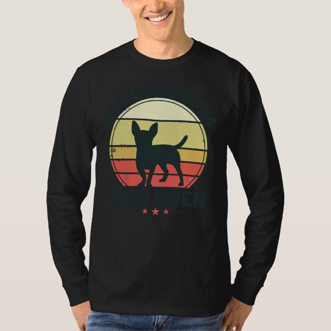 Camiseta Melhor Pai Chihuahua jamais Retro Chihuahua Puppy  (Frente)