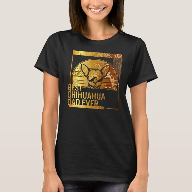 Camiseta Melhor Pai Chihuahua pai de cachorro para homens C (Frente)