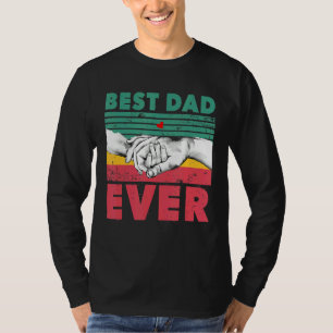 Camiseta Melhor Pai Com Vintagem Retroativa Do Coração Verm