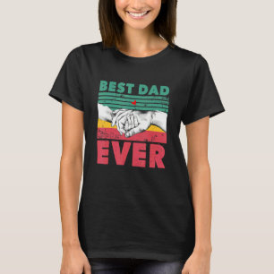 Camiseta Melhor Pai Com Vintagem Retroativa Do Coração Verm