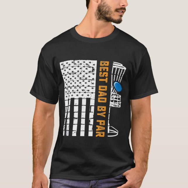 Camiseta Melhor Pai Da Par American Flag Frisbee Disk Golf (Frente)