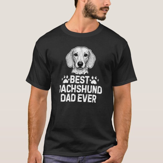 Camiseta Melhor Pai Dachshund Nunca (Frente)