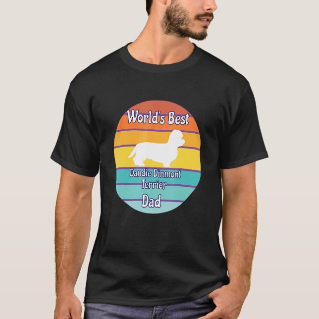 Camiseta Melhor Pai Dandie Dinmont Terrier do mundo (Frente)