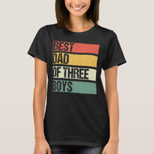 Camiseta Melhor Pai De 3 Três Rapazes Pais Pai Da