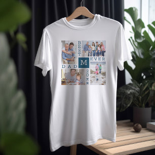 Camiseta Melhor Pai de 4 Fotografias e Ano Personalizado