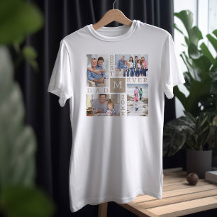 Camiseta Melhor Pai de 4 Fotografias e Beige White de Ano