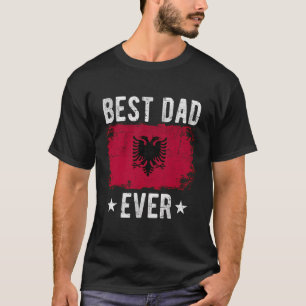 Camiseta Melhor Pai De Albânia Bandeira Melhor Pai Albanês