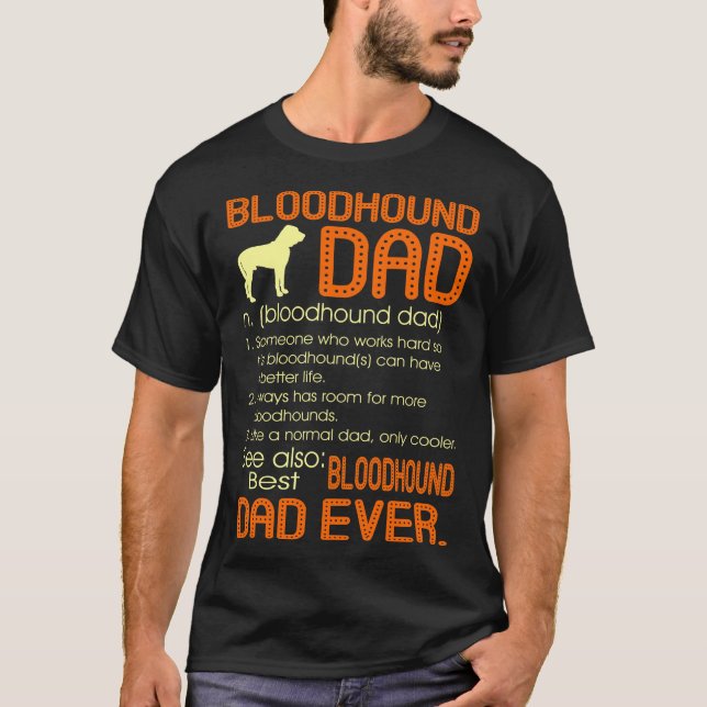 Camiseta Melhor Pai De Bloodhound De Dia de os pais De Pais (Frente)