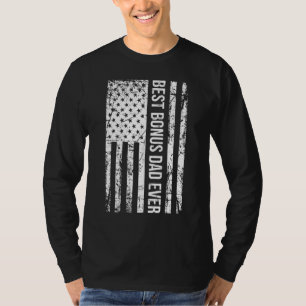 Camiseta Melhor Pai De Bônus Para Stepdad American Flag 1
