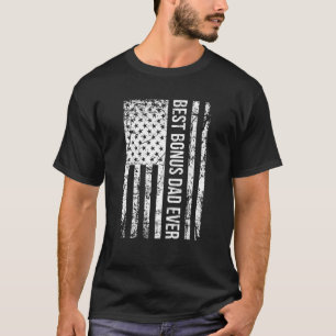 Camiseta Melhor Pai De Bônus Para Stepdad American Flag Men