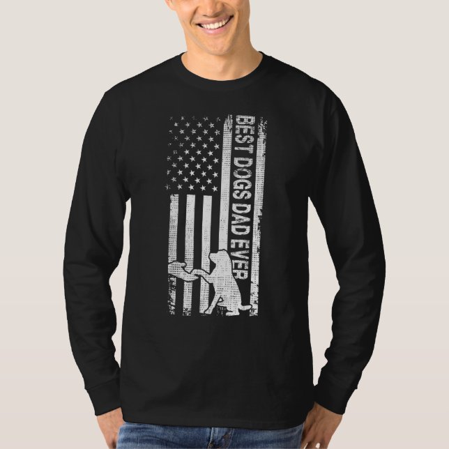 Camiseta Melhor Pai De Cachorro Alguma Vez Com Bandeira Ame (Frente)