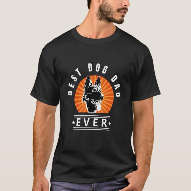 Camiseta Melhor Pai De Cachorro Alguma Vez German shepherd  (Frente)