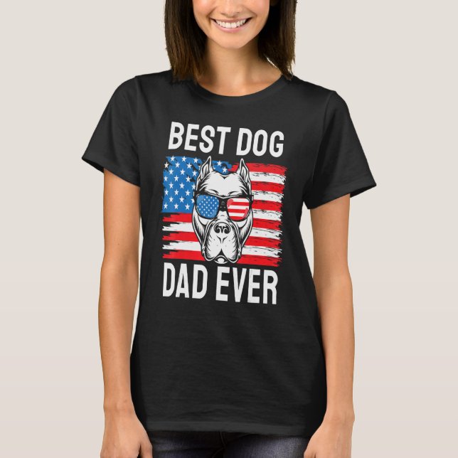 Camiseta Melhor Pai De Cachorro Alguma Vez Pit Bull Terrier (Frente)