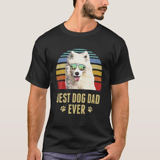 Camiseta Melhor Pai De Cachorro Alguma Vez Retro Sunset (Frente)