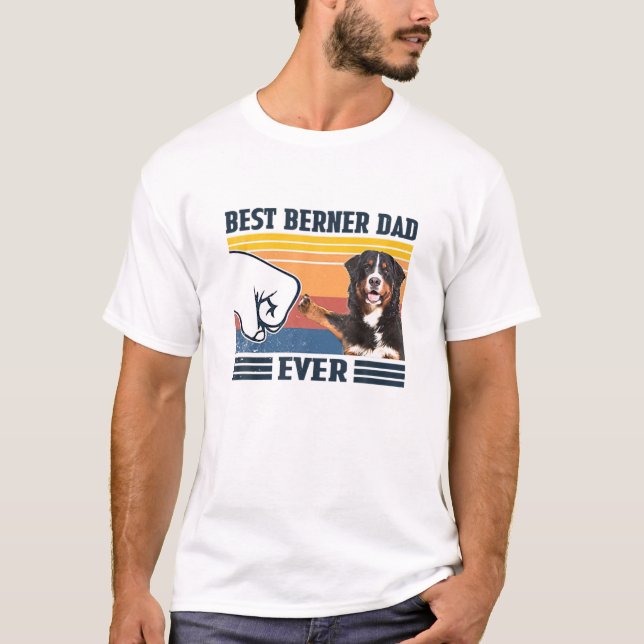Camiseta Melhor Pai De Cachorro Bernês Nunca Mais Engraçado (Frente)