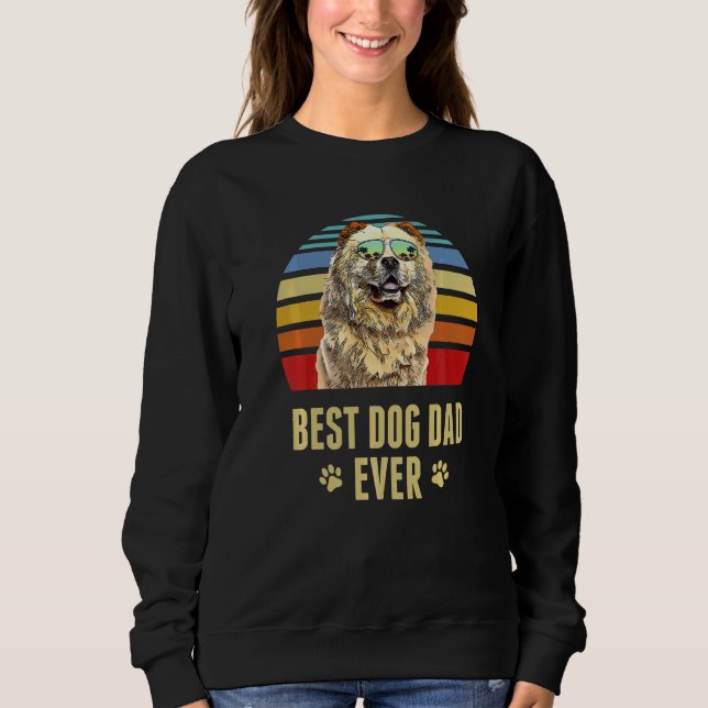 Camiseta Melhor Pai De Cachorro Chow Alguma Vez Retro Sunse (Frente)