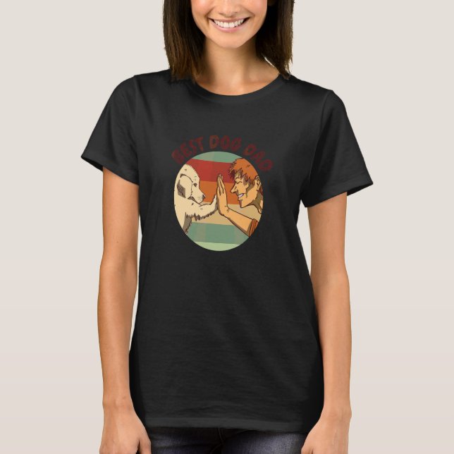 Camiseta Melhor Pai De Cachorro Com Cinco Cachorros Elevado (Frente)