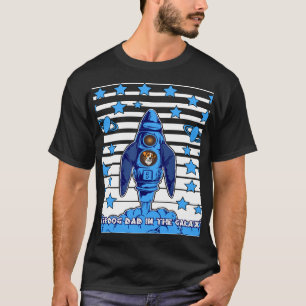 Camiseta Melhor Pai de Cachorro da Galáxia Foguete Espacial