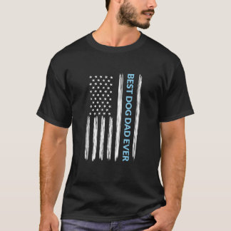 Camiseta Melhor Pai De Cachorro De Bandeira Americana Desen