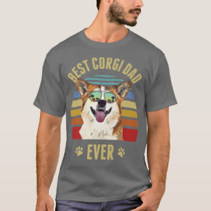 Camiseta Melhor Pai De Cachorro De Corgi Alguma Vez Retro S