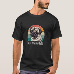 Camiseta Melhor Pai de Cachorro de Todos os Tempos - Pug -