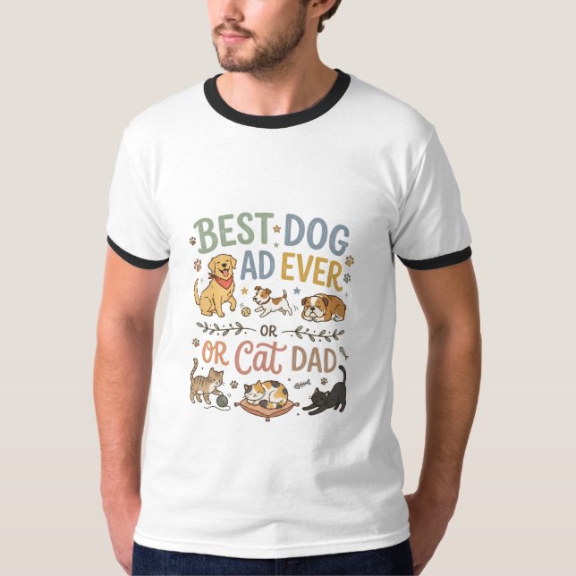 Camiseta Melhor Pai de Cachorro do Mundo Presente  (Frente)