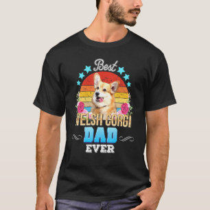 Camiseta Melhor Pai de Cachorro do Mundo Welsh Corgi Floral