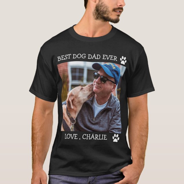 Camiseta Melhor Pai De Cachorro Foto Personalizada T-Shi De (Frente)