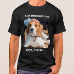 Camiseta Melhor Pai De Cachorro Já Foto Personalizada De Pe<br><div class="desc">Melhor Pai De Cão... Surpreenda seu Pai de Cachorro favorito este Dia de os pais com esta super fofinha camiseta personalizada. Personalize esta camisa de pai de cachorro com a foto favorita do seu cachorro e o nome. Melhor Pai De Cão... Diz, o nome do seu cão Esta camiseta pai...</div>