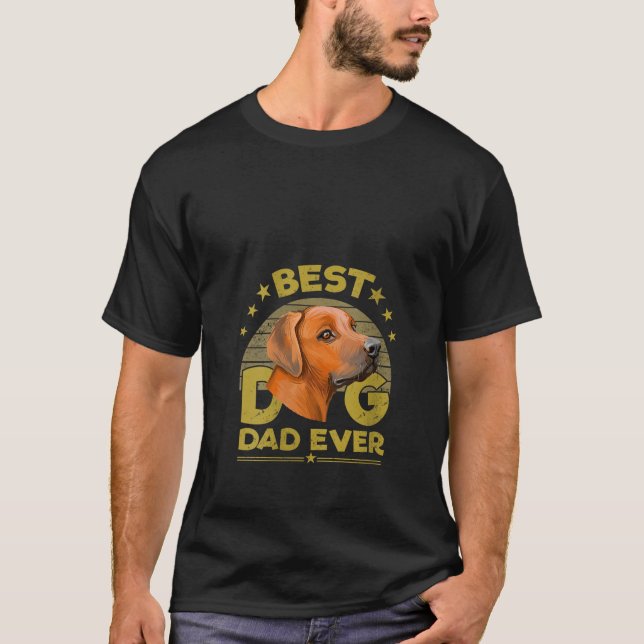Camiseta Melhor Pai De Cachorro Melhor Ridgeback Rhodesian  (Frente)