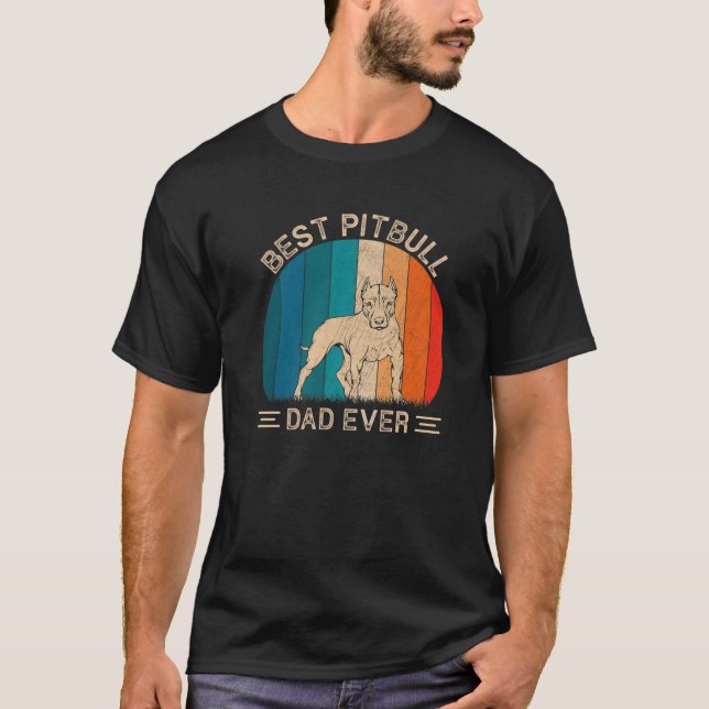 Camiseta Melhor Pai De Cachorro Pitbull Alguma Vez Fath Grá (Frente)