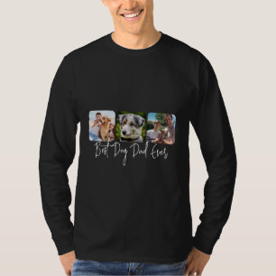 Camiseta Melhor Pai De Cães - Colagem Personalizada De 3 Fo